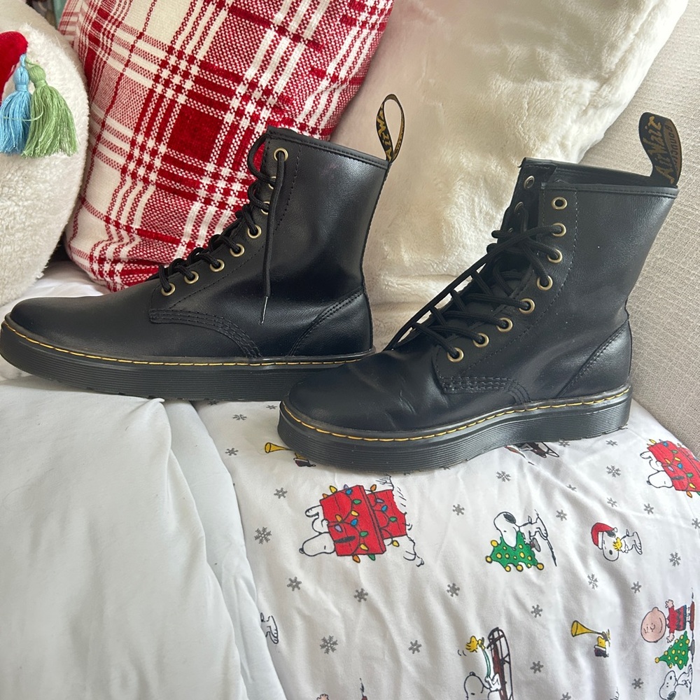 Dr. Martens Black Leather Combat Boots